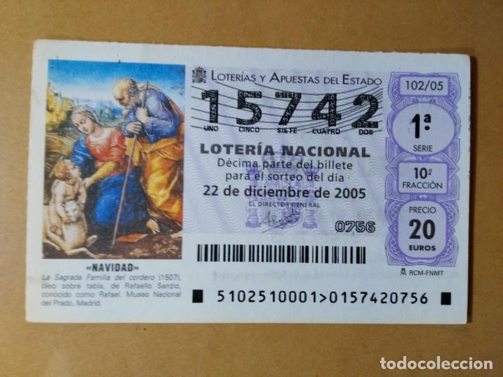 Loter&iacute;a nacional: DECIMO LOTERIA N&ordm; 15742 - 22 DIC 2005 - 102/05 - NAVIDAD-LA SAGRADA FAMILIA DEL CORDERO-MUSEO PRADO