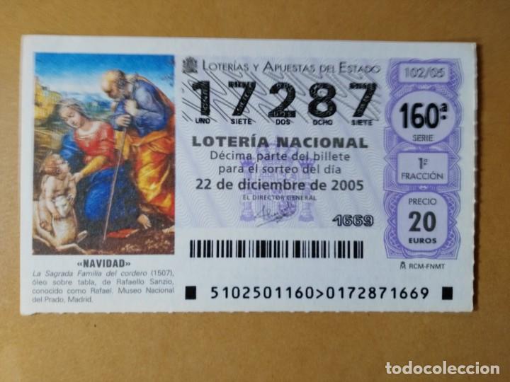 Loter&iacute;a Nacional: DECIMO LOTERIA N&ordm; 17287 - 22 DIC 2005 - 102/05 - NAVIDAD-LA SAGRADA FAMILIA DEL CORDERO-MUSEO PRADO