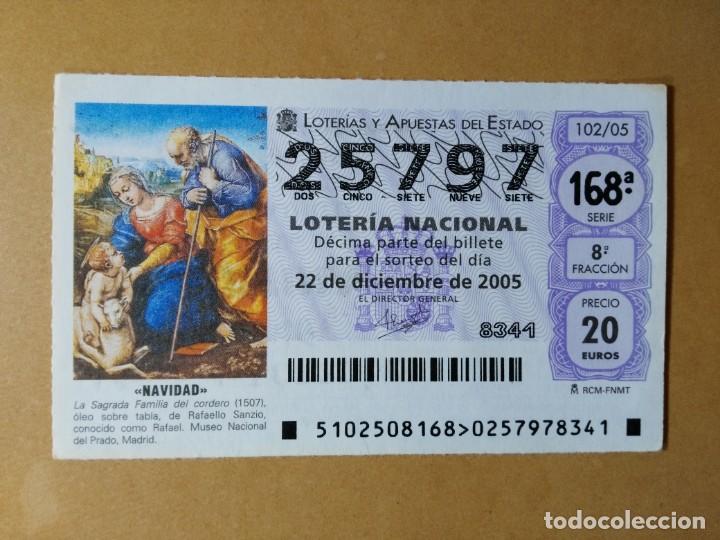 Loter&iacute;a Nacional: DECIMO LOTERIA N&ordm; 25797 - 22 DIC 2005 - 102/05 - NAVIDAD-LA SAGRADA FAMILIA DEL CORDERO-MUSEO PRADO