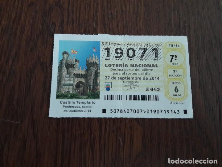 Loter&iacute;a Nacional: d&eacute;cimo loter&iacute;a nacional de dia 27-09-14 castillo de templario, Ponferrada.