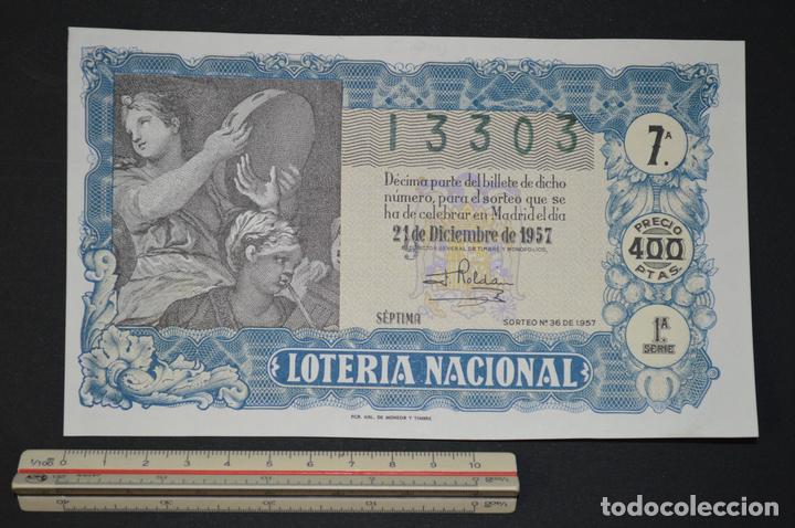 Nationale spanische Lotterie: Loter&iacute;a Nacional. Sorteo n&ordm; 36. 21 de diciembre de 1957. romanjuguetesymas.