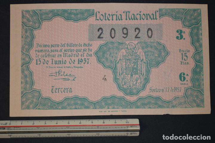 National Spanish Lottery: Loter&iacute;a Nacional. Sorteo n&ordm; 17. 15 de junio de 1957. romanjuguetesymas.