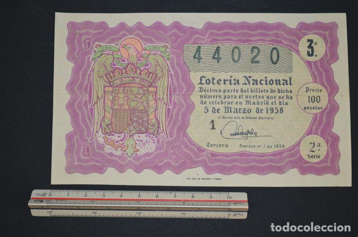 National Spanish Lottery: Loter&iacute;a Nacional. Sorteo n&ordm; 7. 5 de marzo de 1958. romanjuguetesymas.