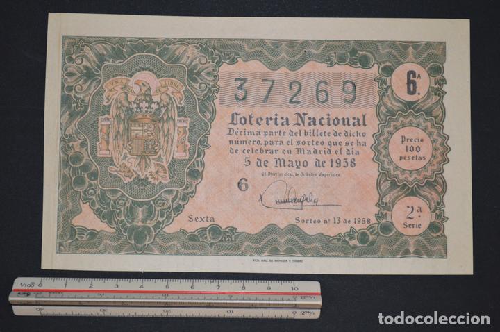 National Spanish Lottery: Loter&iacute;a Nacional. Sorteo n&ordm; 13. 5 de mayo de 1958. romanjuguetesymas.