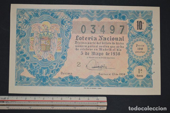 Nationale spanische Lotterie: Loter&iacute;a Nacional. Sorteo n&ordm; 13. 5 de mayo de 1958. romanjuguetesymas.