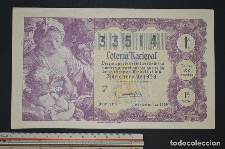 National Spanish Lottery: Loter&iacute;a Nacional. Sorteo n&ordm; 1. 5 de enero de 1959. romanjuguetesymas.