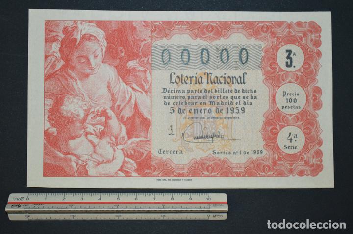 National Spanish Lottery: Loter&iacute;a Nacional. Sorteo n&ordm; 1. 5 de enero de 1959. romanjuguetesymas.