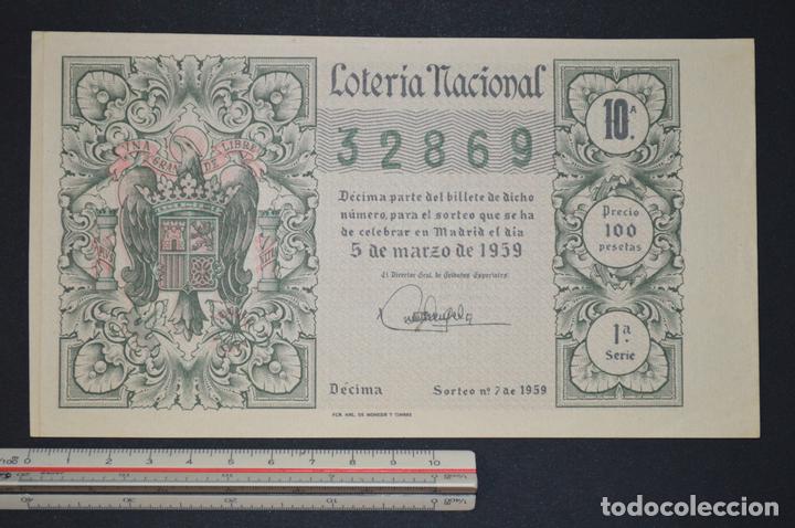 National Spanish Lottery: Loter&iacute;a Nacional. Sorteo n&ordm; 7. 5 de marzo de 1959. romanjuguetesymas.
