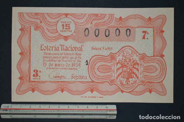 National Spanish Lottery: Loter&iacute;a Nacional. Sorteo n&ordm; 9. 25 de marzo de 1959. romanjuguetesymas.