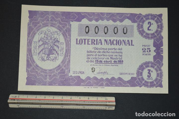National Spanish Lottery: Loter&iacute;a Nacional. Sorteo n&ordm; 11. 15 de abril de 1959. romanjuguetesymas.
