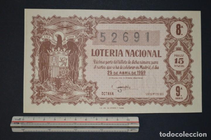 National Spanish Lottery: Loter&iacute;a Nacional. Sorteo n&ordm; 12. 25 de abril de 1959. romanjuguetesymas.