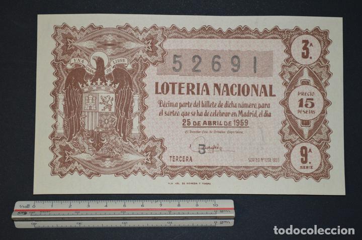 Nationale spanische Lotterie: Loter&iacute;a Nacional. Sorteo n&ordm; 12. 25 de abril de 1959. romanjuguetesymas.