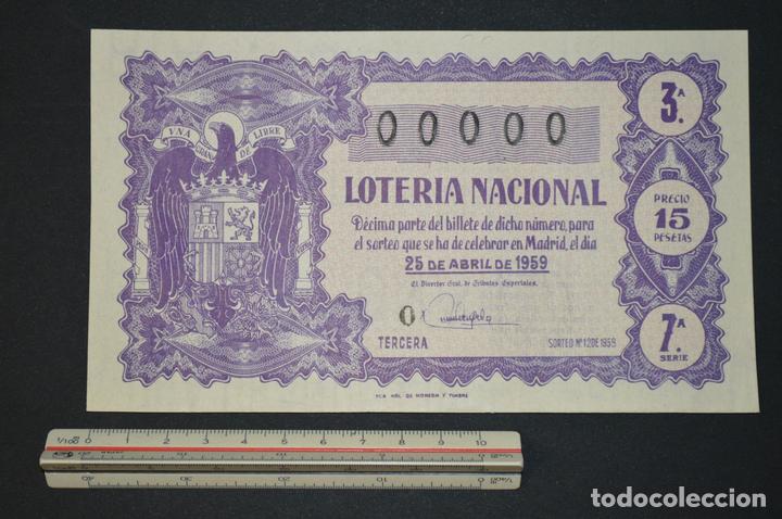 National Spanish Lottery: Loter&iacute;a Nacional. Sorteo n&ordm; 12. 25 de abril de 1959. romanjuguetesymas.