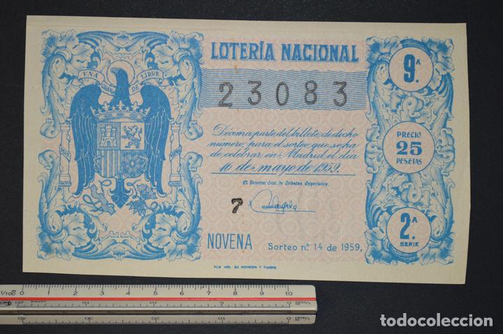 National Spanish Lottery: Loter&iacute;a Nacional. Sorteo n&ordm; 14. 16 de mayo de 1959. romanjuguetesymas.