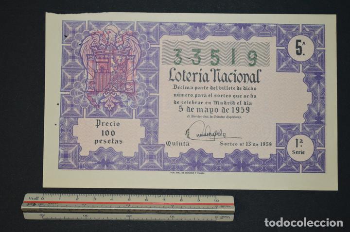 National Spanish Lottery: Loter&iacute;a Nacional. Sorteo n&ordm; 13. 5 de mayo de 1959. romanjuguetesymas.