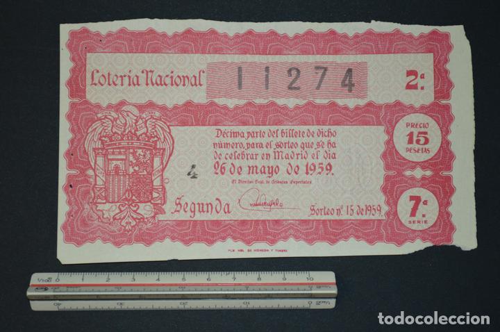 National Spanish Lottery: Loter&iacute;a Nacional. Sorteo n&ordm; 15. 26 de mayo de 1959. romanjuguetesymas.