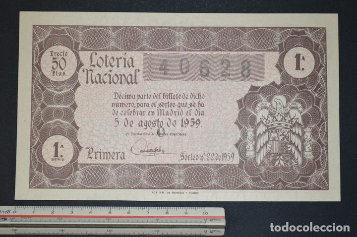 Nationale spanische Lotterie: Loter&iacute;a Nacional. Sorteo n&ordm; 22. 5 de agosto de 1959. romanjuguetesymas.