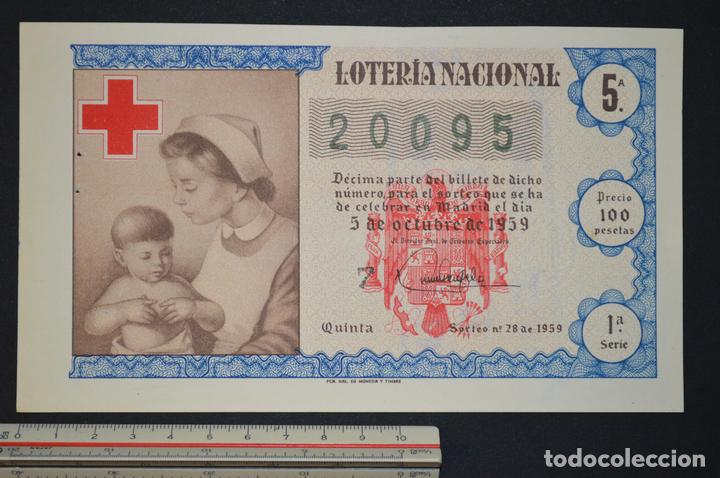Nationale spanische Lotterie: Loter&iacute;a Nacional. Sorteo n&ordm; 28. 5 de octubre de 1959. romanjuguetesymas.