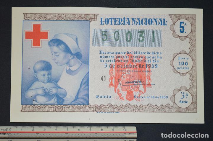 Nationale spanische Lotterie: Loter&iacute;a Nacional. Sorteo n&ordm; 28. 5 de octubre de 1959. romanjuguetesymas.