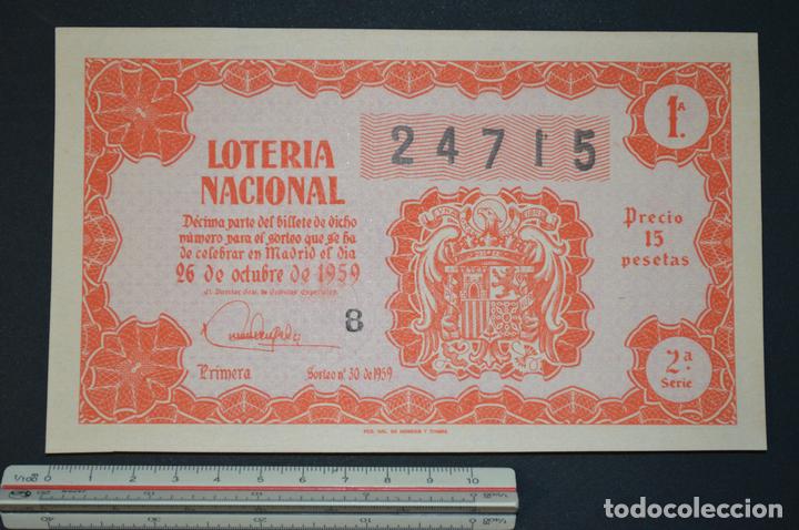 Nationale spanische Lotterie: Loter&iacute;a Nacional. Sorteo n&ordm; 30. 26 de octubre de 1959. romanjuguetesymas.
