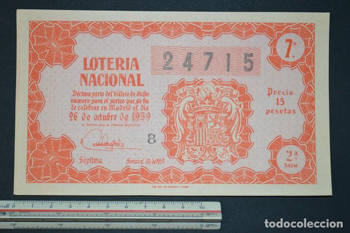 Nationale spanische Lotterie: Loter&iacute;a Nacional. Sorteo n&ordm; 30. 26 de octubre de 1959. romanjuguetesymas.