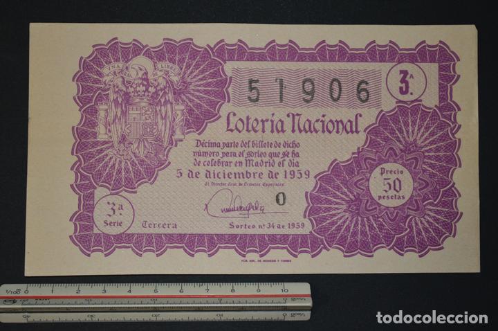 Nationale spanische Lotterie: Loter&iacute;a Nacional. Sorteo n&ordm; 34. 5 de diciembre de 1959. romanjuguetesymas.