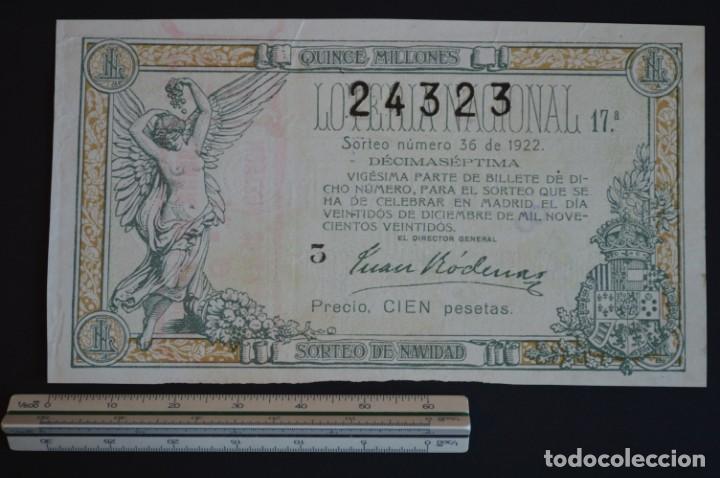 Loter&iacute;a nacional: Loter&iacute;a Nacional. Sorteo de Navidad. Sorteo N&ordm; 36. 22 de diciembre de 1922. romanjuguetesymas.