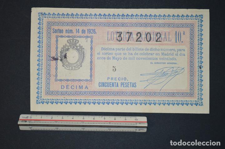 Loter&iacute;a nacional: Loter&iacute;a Nacional. Sorteo N&ordm; 14. 11 de mayo de 1926. romanjuguetesymas.
