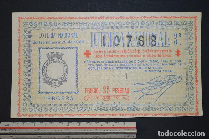 Loter&iacute;a nacional: Loter&iacute;a Nacional. Sorteo N&ordm; 29. 10 de octubre de 1936. romanjuguetesymas.