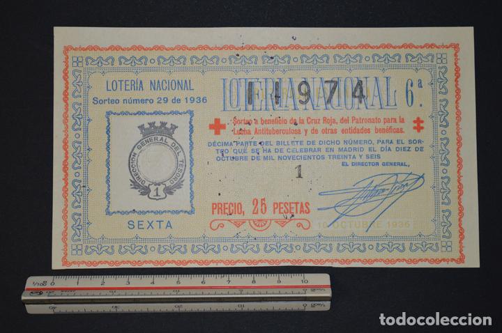 Loter&iacute;a nacional: Loter&iacute;a Nacional. Sorteo N&ordm; 29. 10 de octubre de 1936. romanjuguetesymas.
