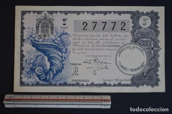 Loter&iacute;a nacional: Loter&iacute;a Nacional. Sorteo N&ordm; 25. 2 de septiembre de 1941. romanjuguetesymas.