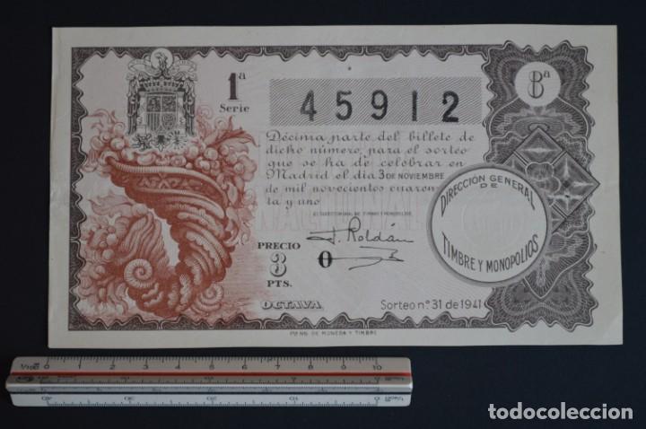 Loter&iacute;a nacional: Loter&iacute;a Nacional. Sorteo N&ordm; 31. 3 de noviembre de 1941. romanjuguetesymas.