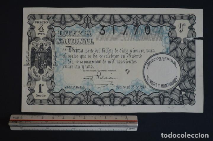 Loter&iacute;a nacional: Loter&iacute;a Nacional. Sorteo N&ordm; 35. 12 de diciembre de 1941. romanjuguetesymas.