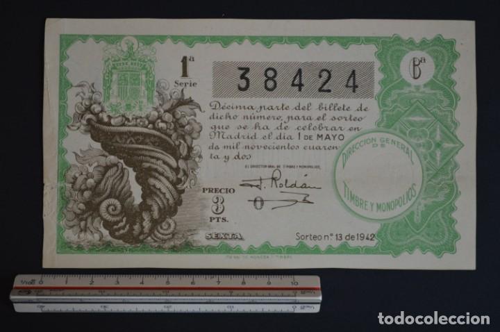 Loter&iacute;a nacional: Loter&iacute;a Nacional. Sorteo N&ordm; 13. 1 de mayo de 1942. romanjuguetesymas.