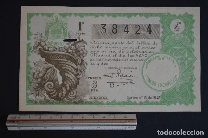 Loter&iacute;a nacional: Loter&iacute;a Nacional. Sorteo N&ordm; 13. 1 de mayo de 1942. romanjuguetesymas.