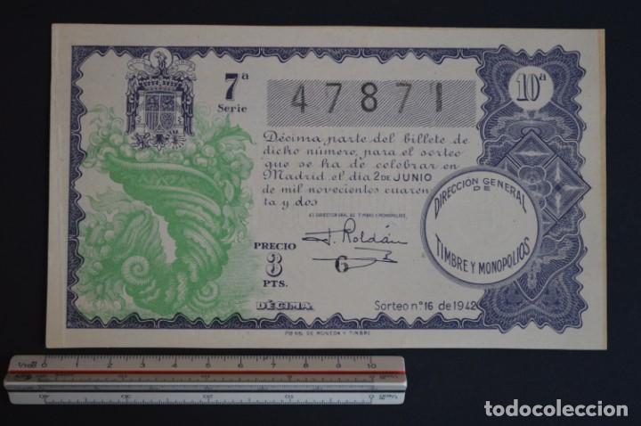 Loter&iacute;a nacional: Loter&iacute;a Nacional. Sorteo N&ordm; 16. 2 de junio de 1942. romanjuguetesymas.