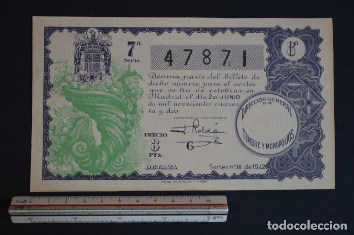 Loter&iacute;a nacional: Loter&iacute;a Nacional. Sorteo N&ordm; 16. 2 de junio de 1942. romanjuguetesymas.