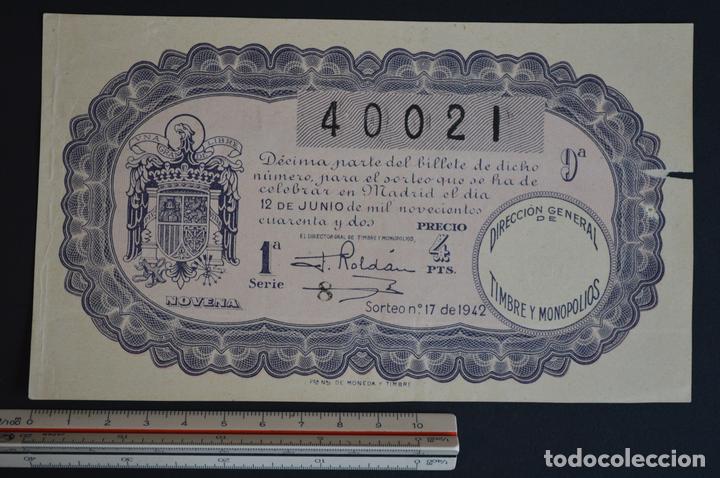 Loter&iacute;a nacional: Loter&iacute;a Nacional. Sorteo N&ordm; 17. 12 de junio de 1942. romanjuguetesymas.