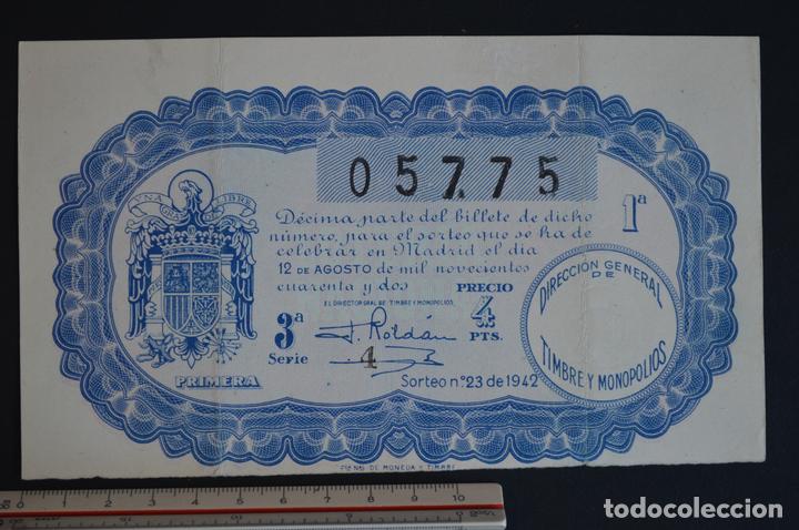Loter&iacute;a nacional: Loter&iacute;a Nacional. Sorteo N&ordm; 23. 12 de agosto de 1942. romanjuguetesymas.