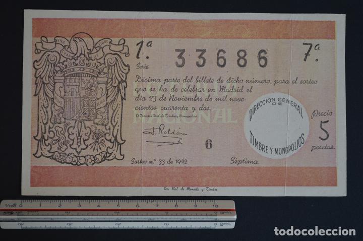 Loter&iacute;a nacional: Loter&iacute;a Nacional. Sorteo N&ordm; 33. 23 de noviembre de 1942. romanjuguetesymas.