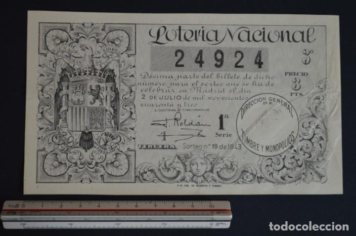 Loter&iacute;a nacional: Loter&iacute;a Nacional. Sorteo N&ordm; 19. 2 de julio de 1943. romanjuguetesymas.