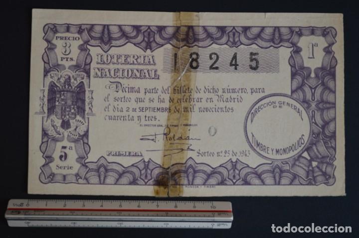 Loter&iacute;a nacional: Loter&iacute;a Nacional. Sorteo N&ordm; 25. 2 de septiembre de 1943. romanjuguetesymas.