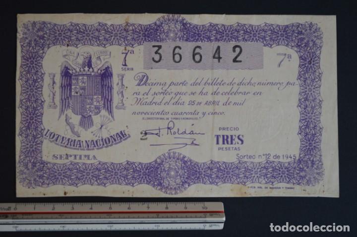Loter&iacute;a nacional: Loter&iacute;a Nacional. Sorteo N&ordm; 12. 25 de abril de 1945. romanjuguetesymas.