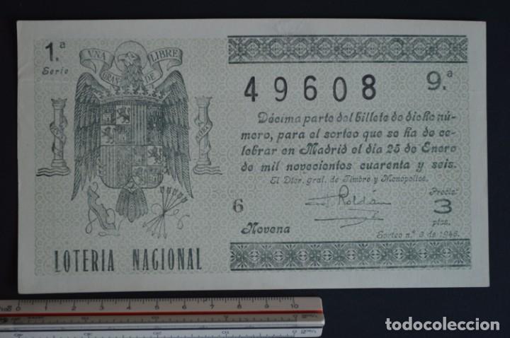 Loter&iacute;a nacional: Loter&iacute;a Nacional. Sorteo N&ordm; 3. 25 de enero de 1946. romanjuguetesymas.