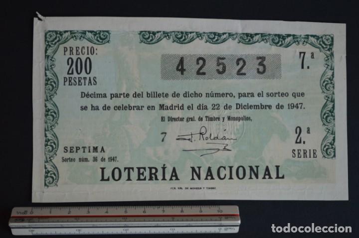 Loter&iacute;a nacional: Loter&iacute;a Nacional. Sorteo N&ordm; 36. 22 de diciembre de 1947. romanjuguetesymas.