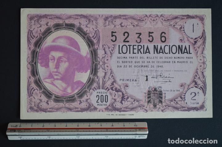 Loter&iacute;a nacional: Loter&iacute;a Nacional. Sorteo N&ordm; 36. 22 de diciembre de 1948. romanjuguetesymas.