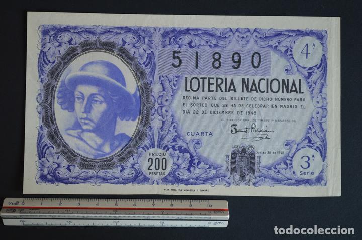 Loter&iacute;a nacional: Loter&iacute;a Nacional. Sorteo N&ordm; 36. 22 de diciembre de 1948. romanjuguetesymas.