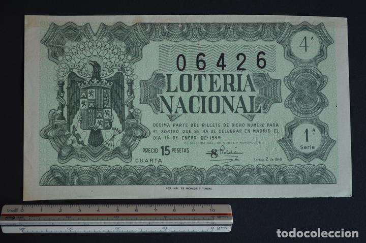 Loter&iacute;a nacional: Loter&iacute;a Nacional. Sorteo N&ordm; 2. 15 de enero de 1949. romanjuguetesymas.