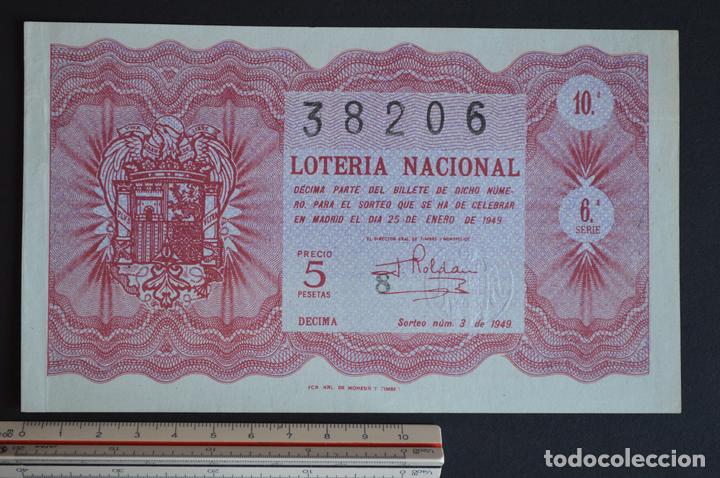 Loter&iacute;a nacional: Loter&iacute;a Nacional. Sorteo N&ordm; 3. 25 de enero de 1949. romanjuguetesymas.