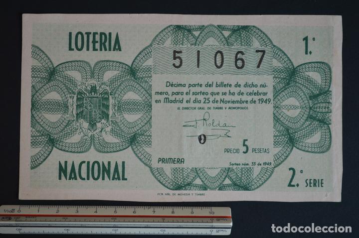 Loter&iacute;a nacional: Loter&iacute;a Nacional. Sorteo N&ordm; 33. 25 de noviembre de 1949. romanjuguetesymas.